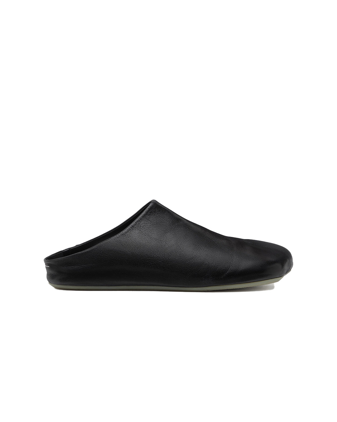 Black Calf Leather Factory Sabots Slipper