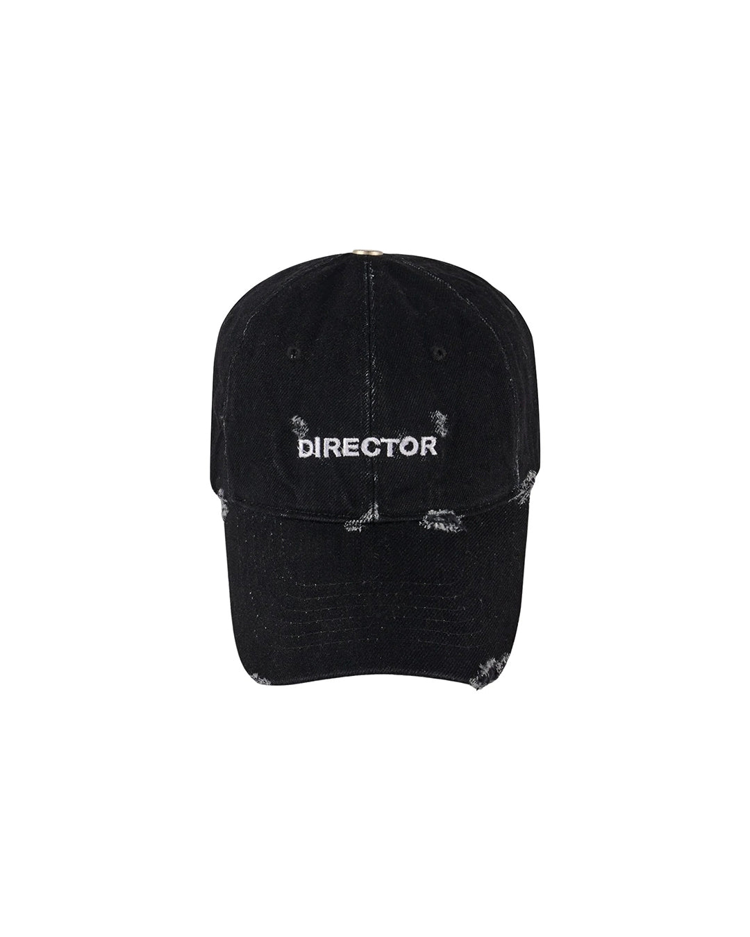 Black Director Damaged Denim Cap