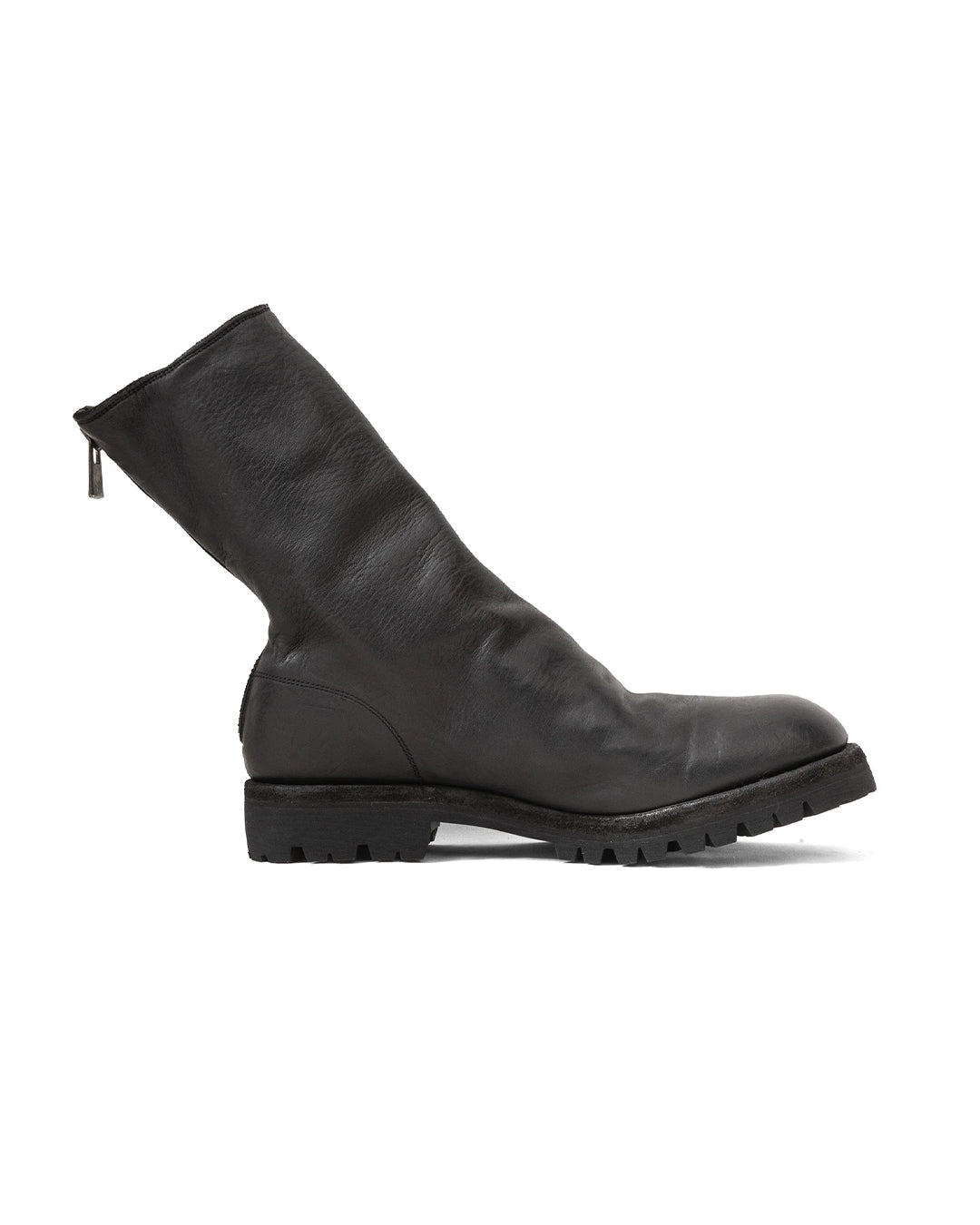 Black Horse Leather 788VX Back Zip High Boots