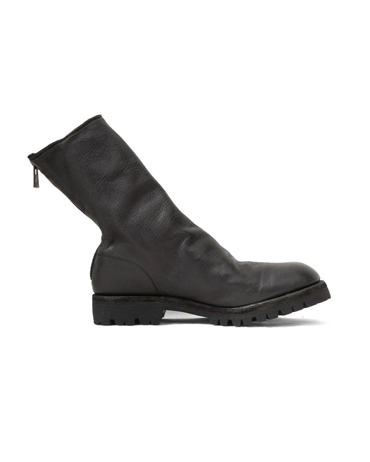 Black Horse Leather 788VX Back Zip High Boots