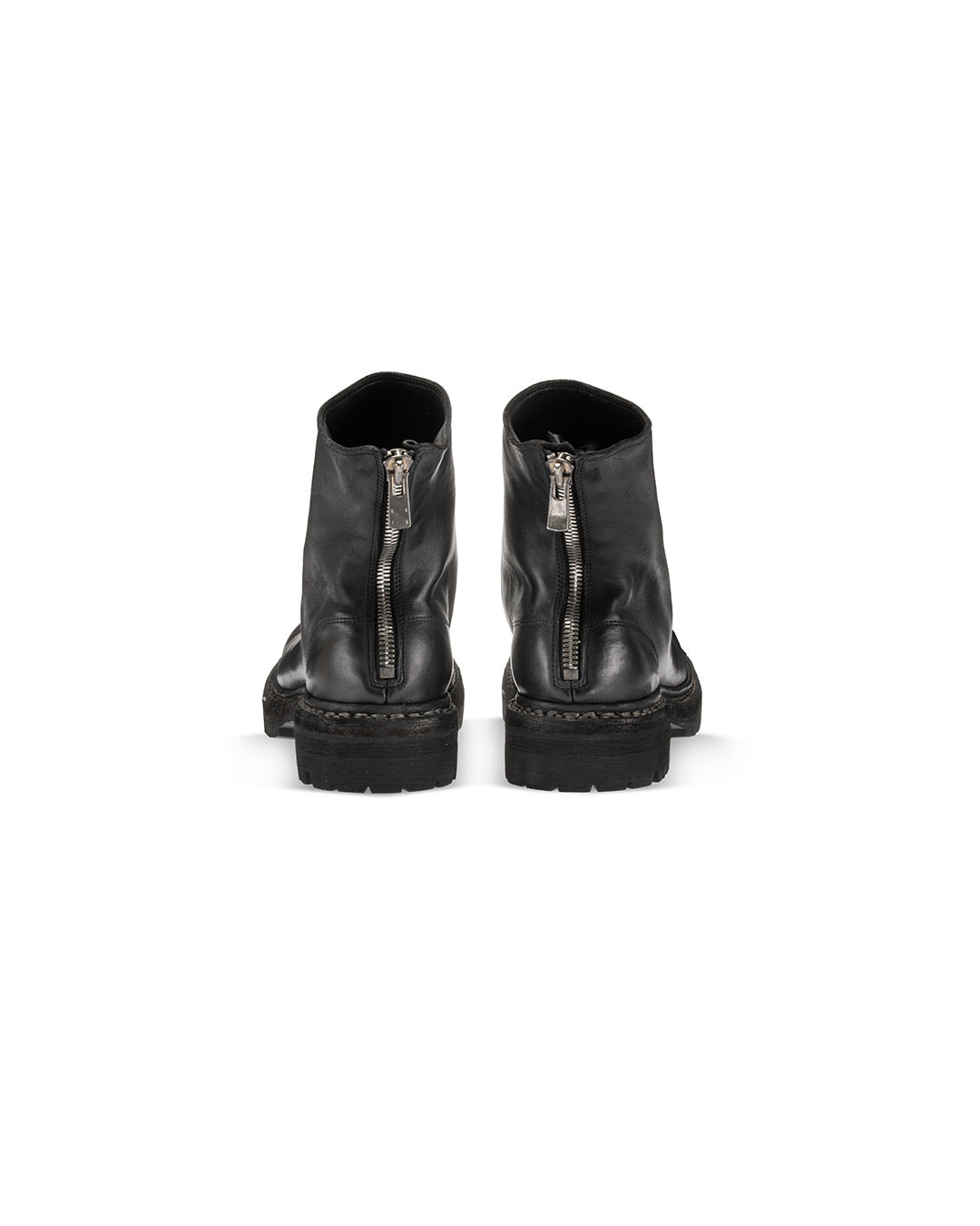 Black Horse Leather GR06V Back Zip Big Daddy Boots