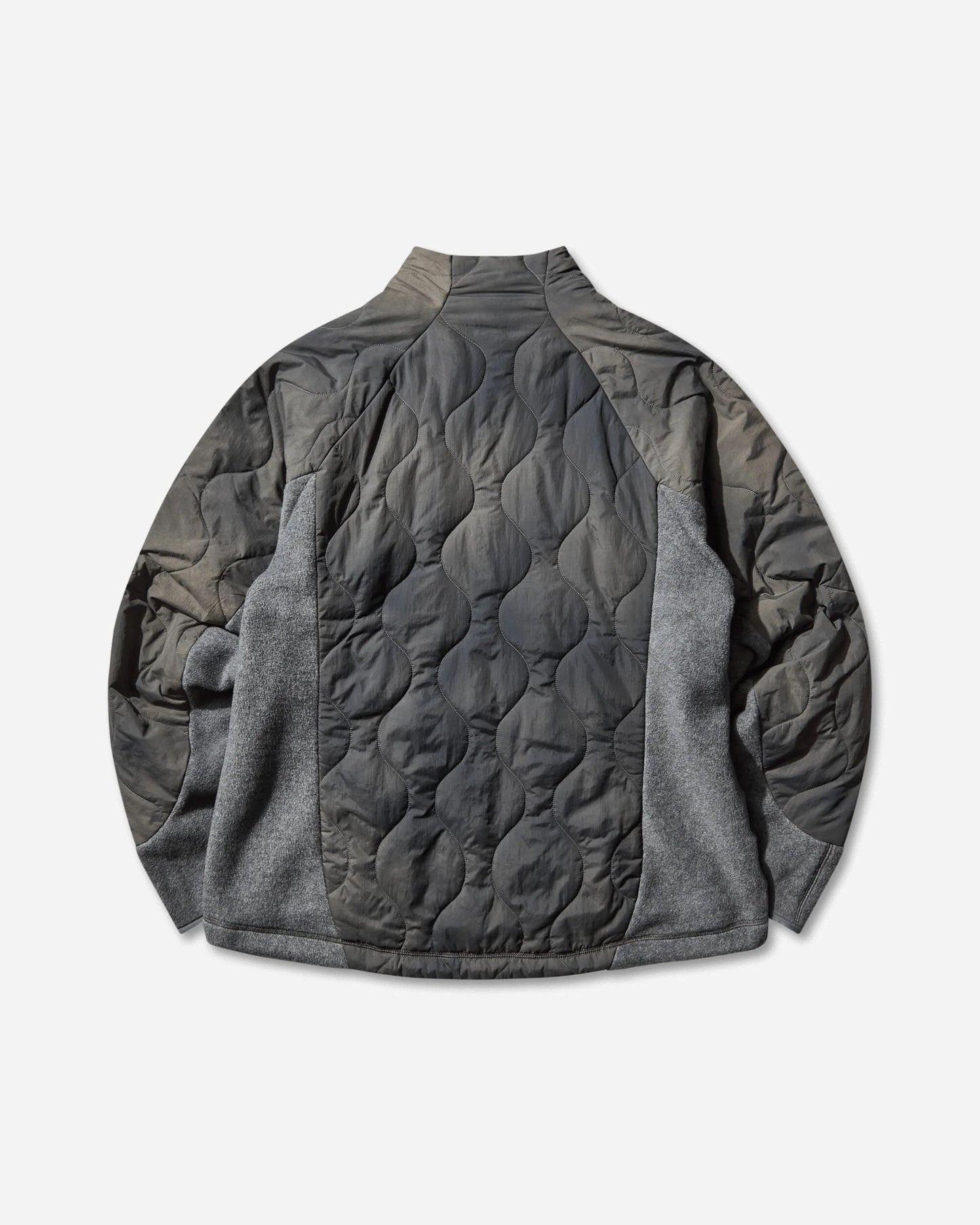 Grey Quilted Fleece Jacket