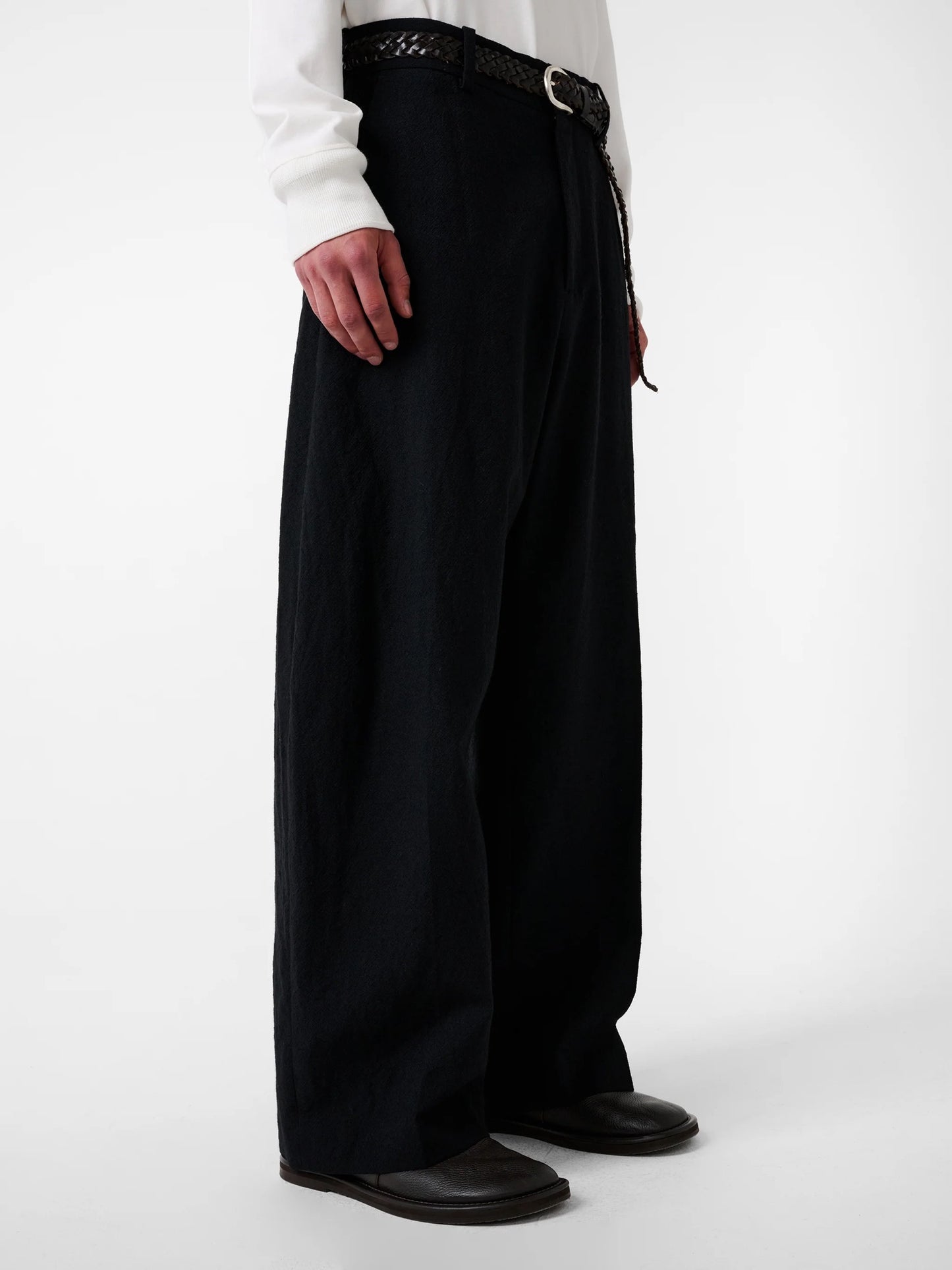 Black Fume Full Length Curved Leg Pant