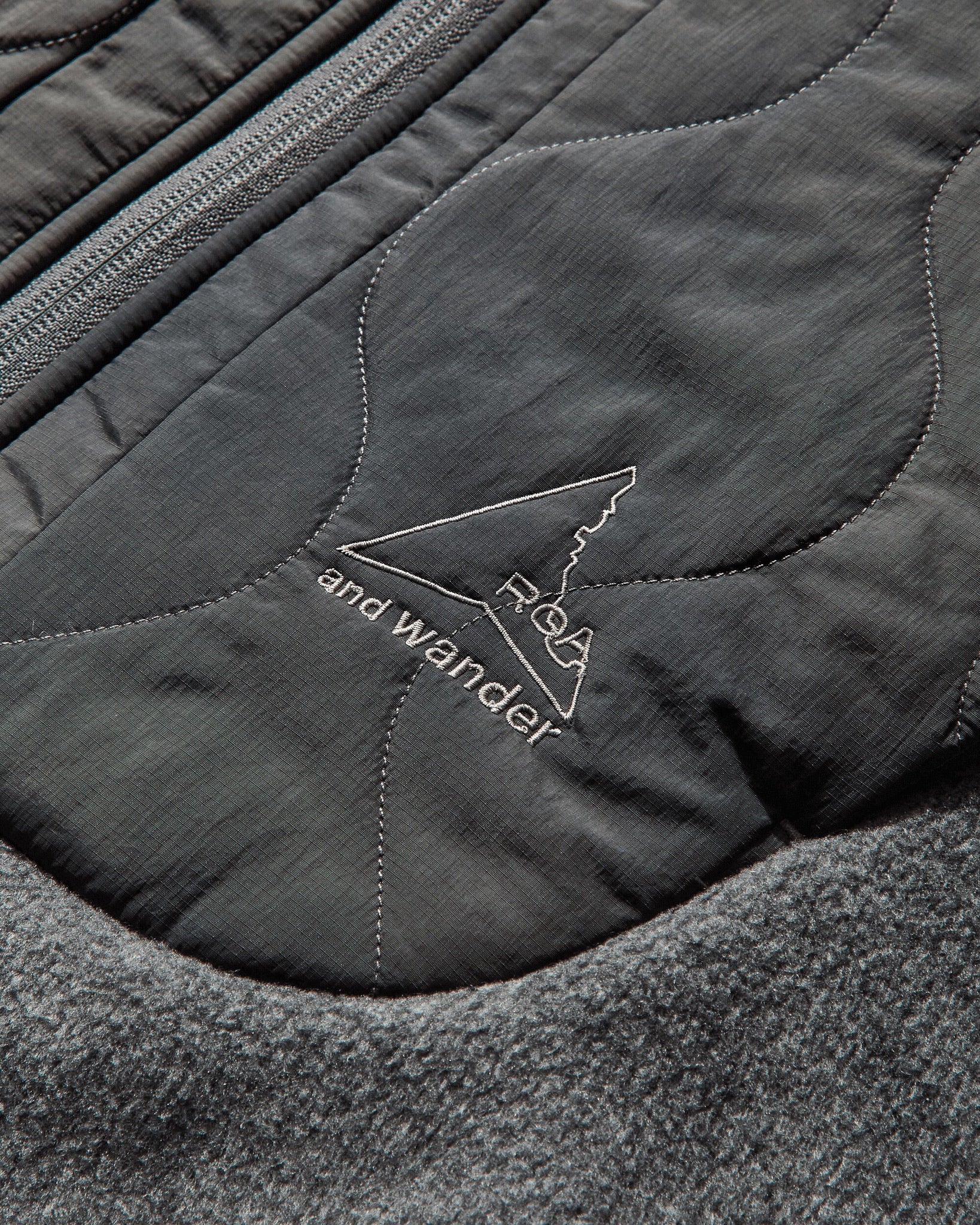 Grey Quilted Fleece Jacket
