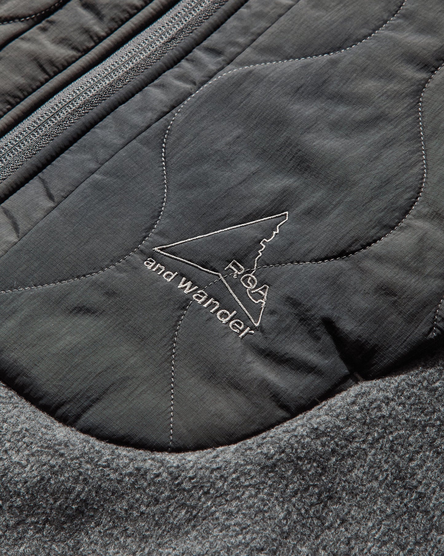 Grey Quilted Fleece Jacket