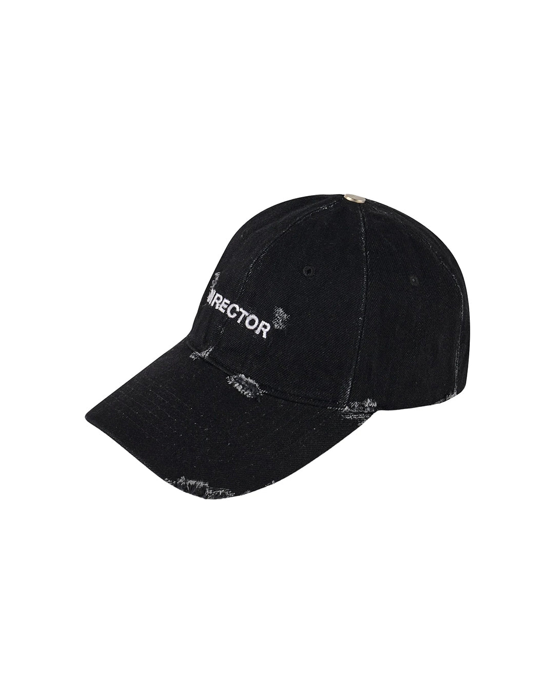 Black Director Damaged Denim Cap