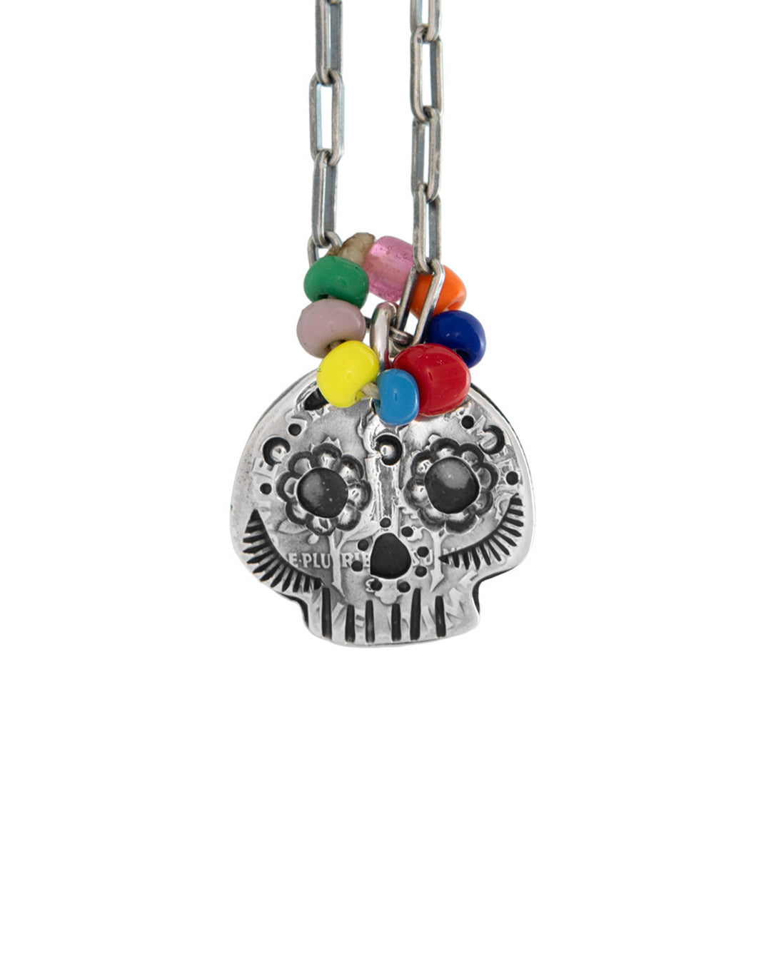 Dime Skull Pendant Necklace