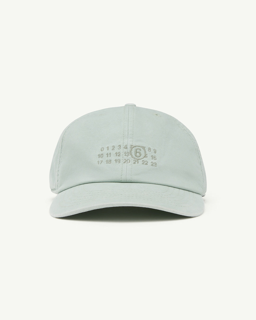 Aqua Cotton Canvas Embroidered Logo Cap