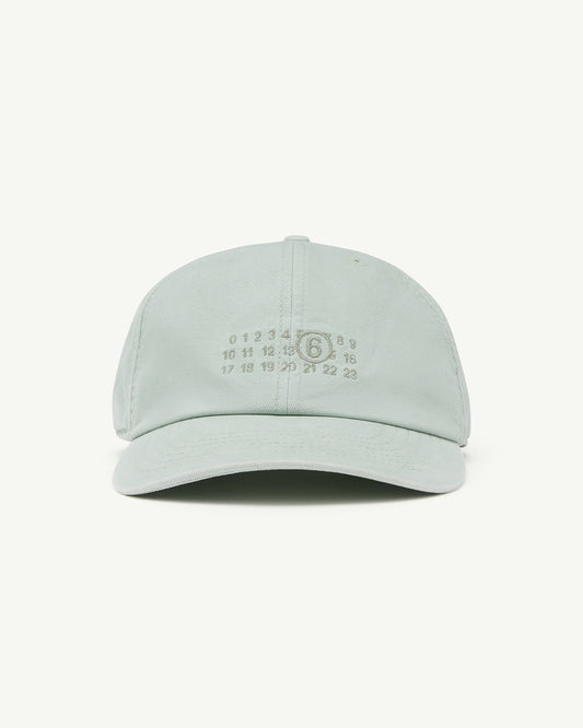 Aqua Cotton Canvas Embroidered Logo Cap