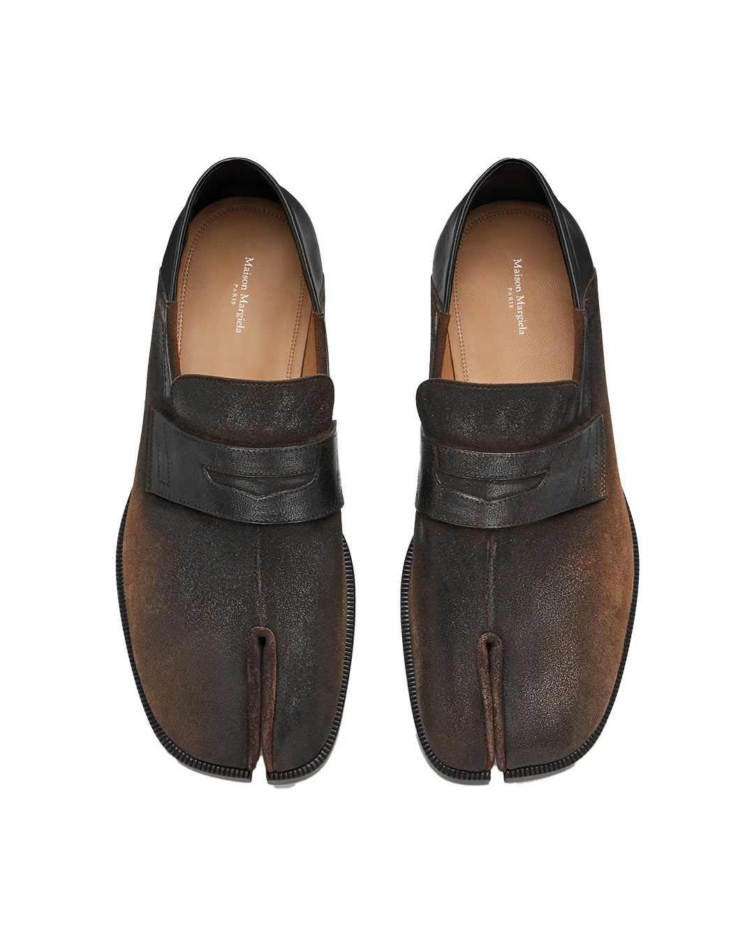 Brown and Black Tabi City Loafers