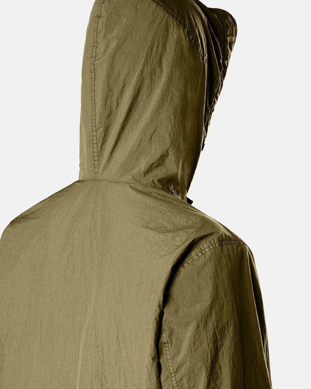 Military Green Crinkle Reps NY Hooded Light Jacket