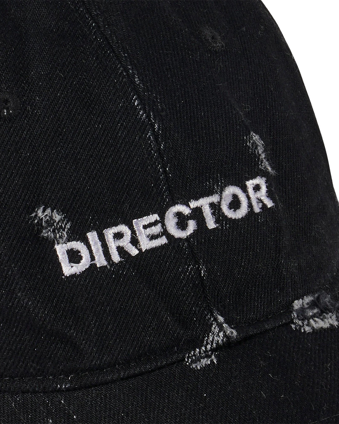Black Director Damaged Denim Cap