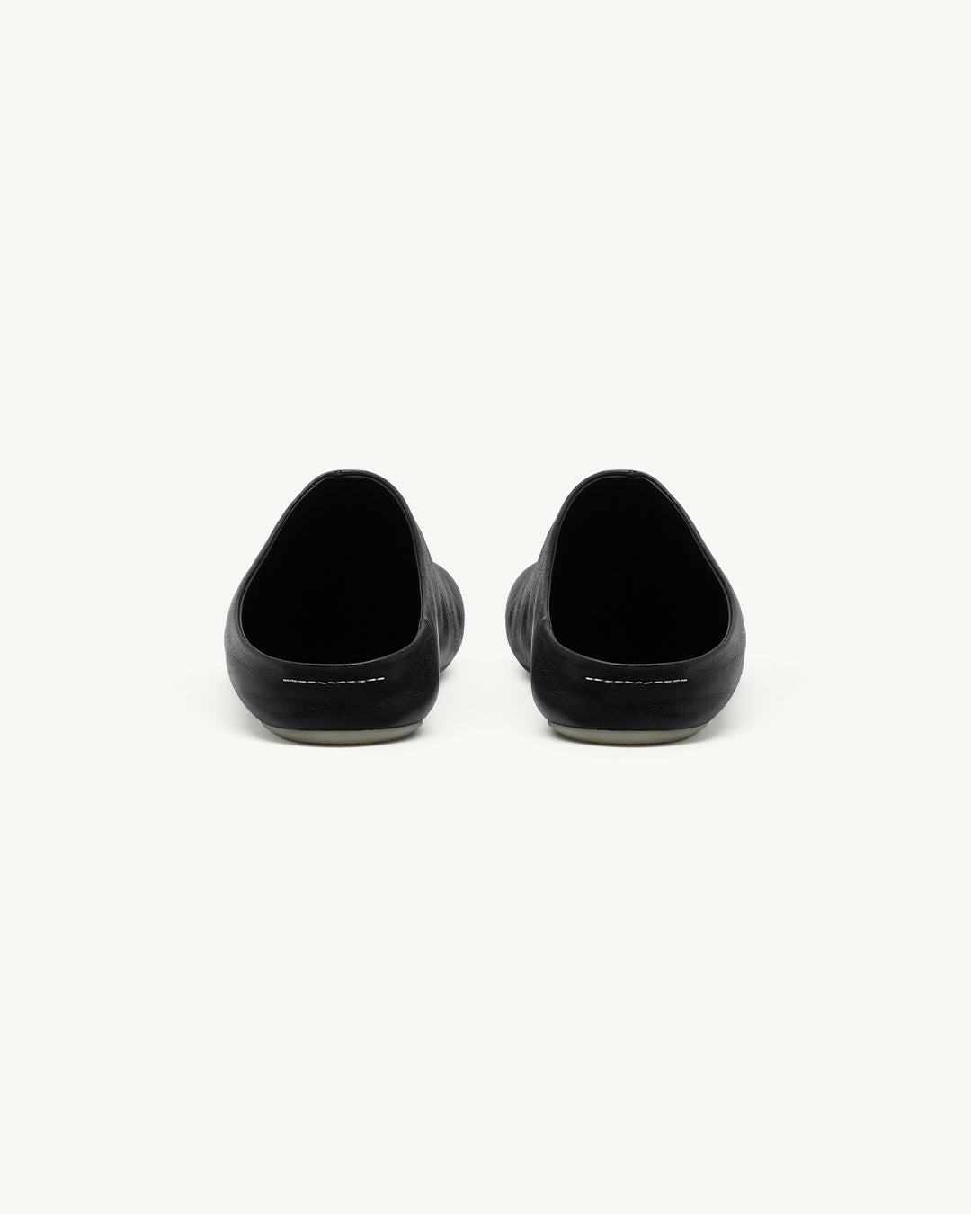 Black Calf Leather Factory Sabots Slipper