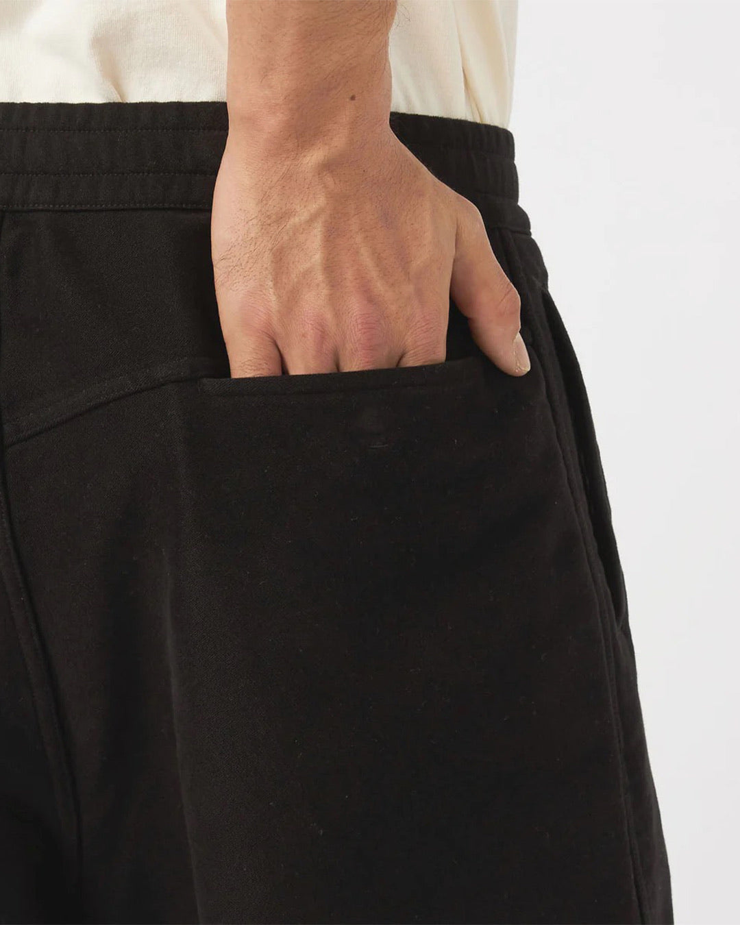 Black Velveteen Deck Pants