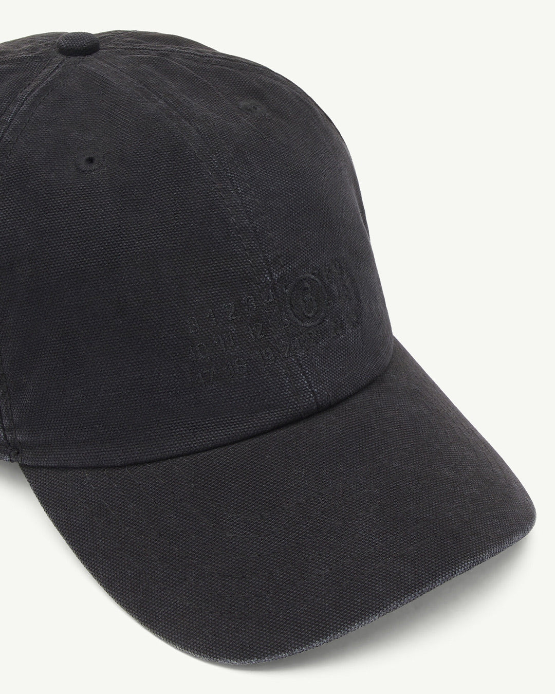 Black Cotton Canvas Embroidered Logo Cap