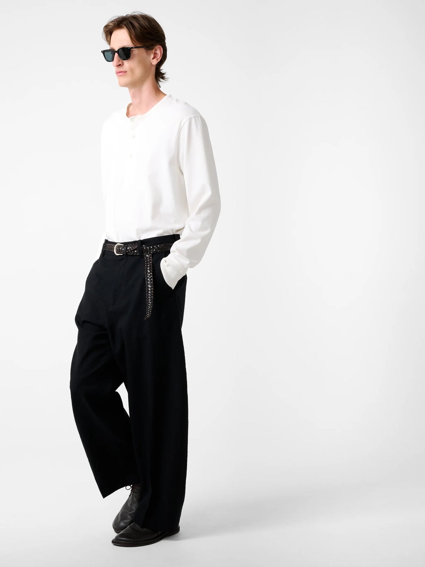 Black Fume Full Length Curved Leg Pant
