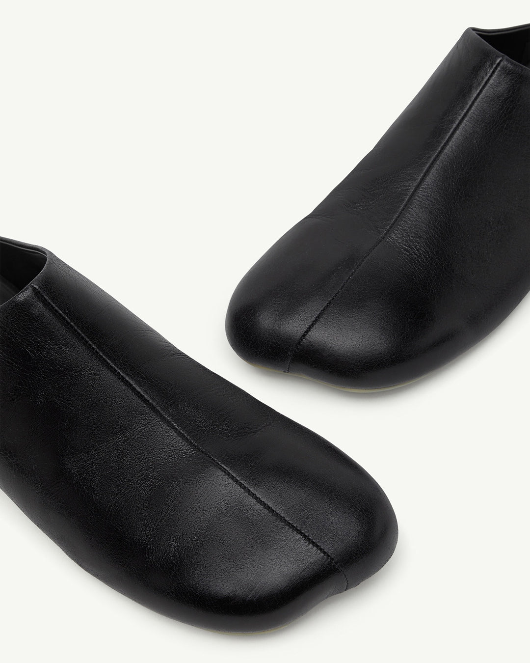 Black Calf Leather Factory Sabots Slipper