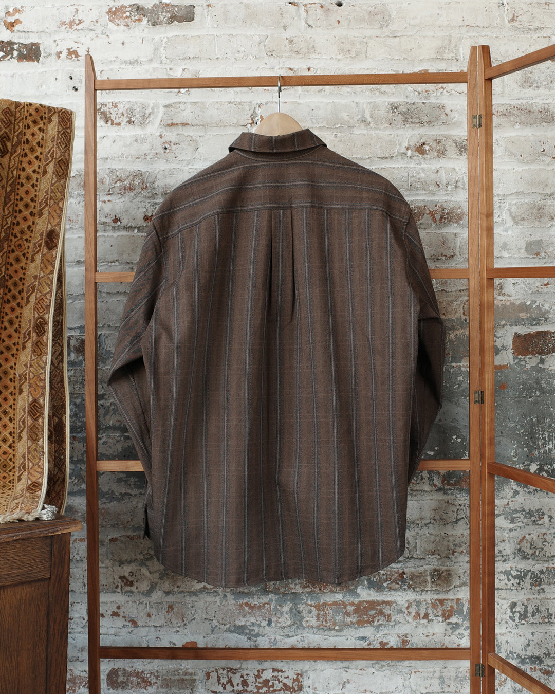 Umber Stripe Cotton Twill Easy Shirt