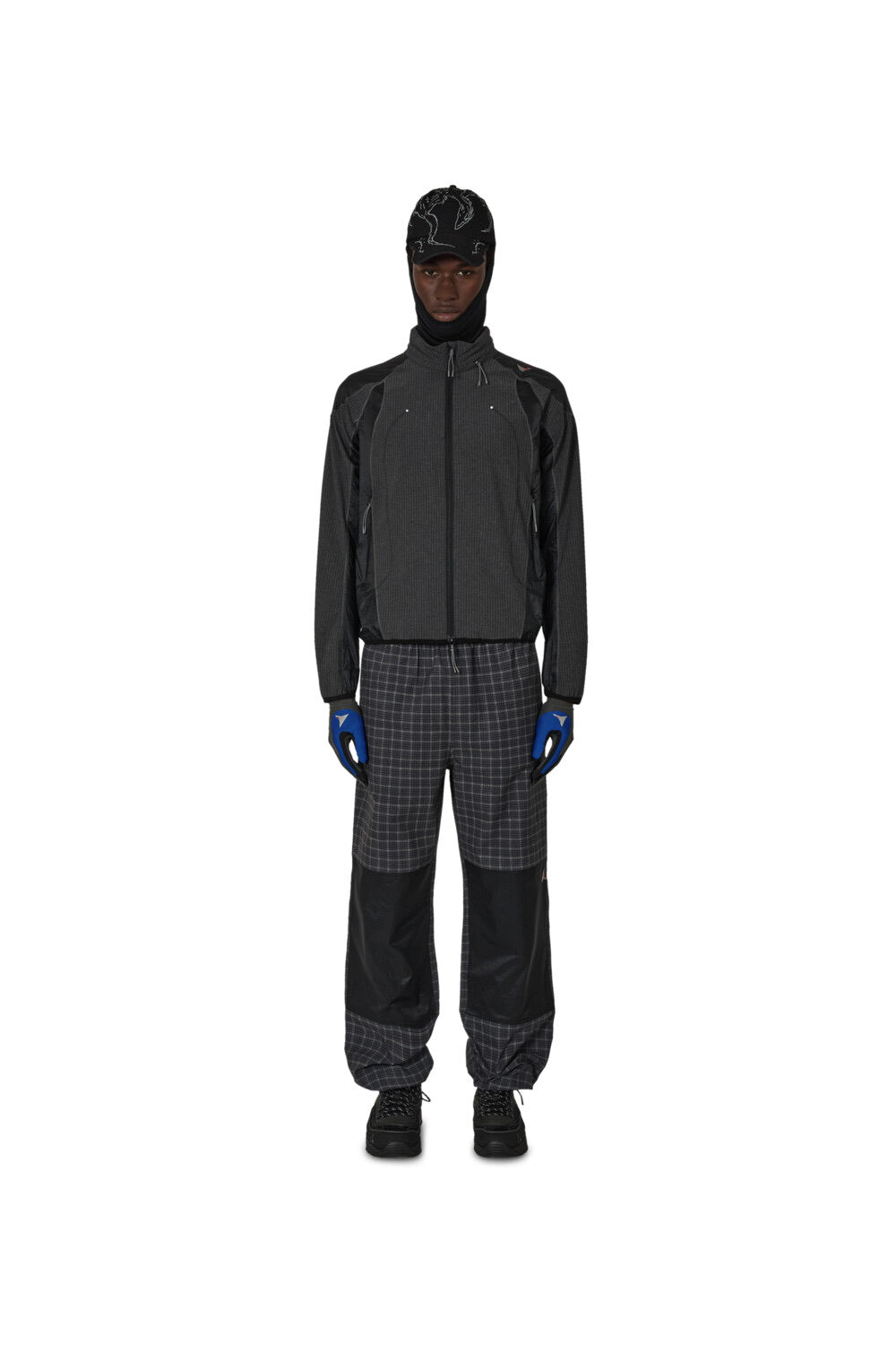 Black Numb Pinstriped Hooded Wind Jacket