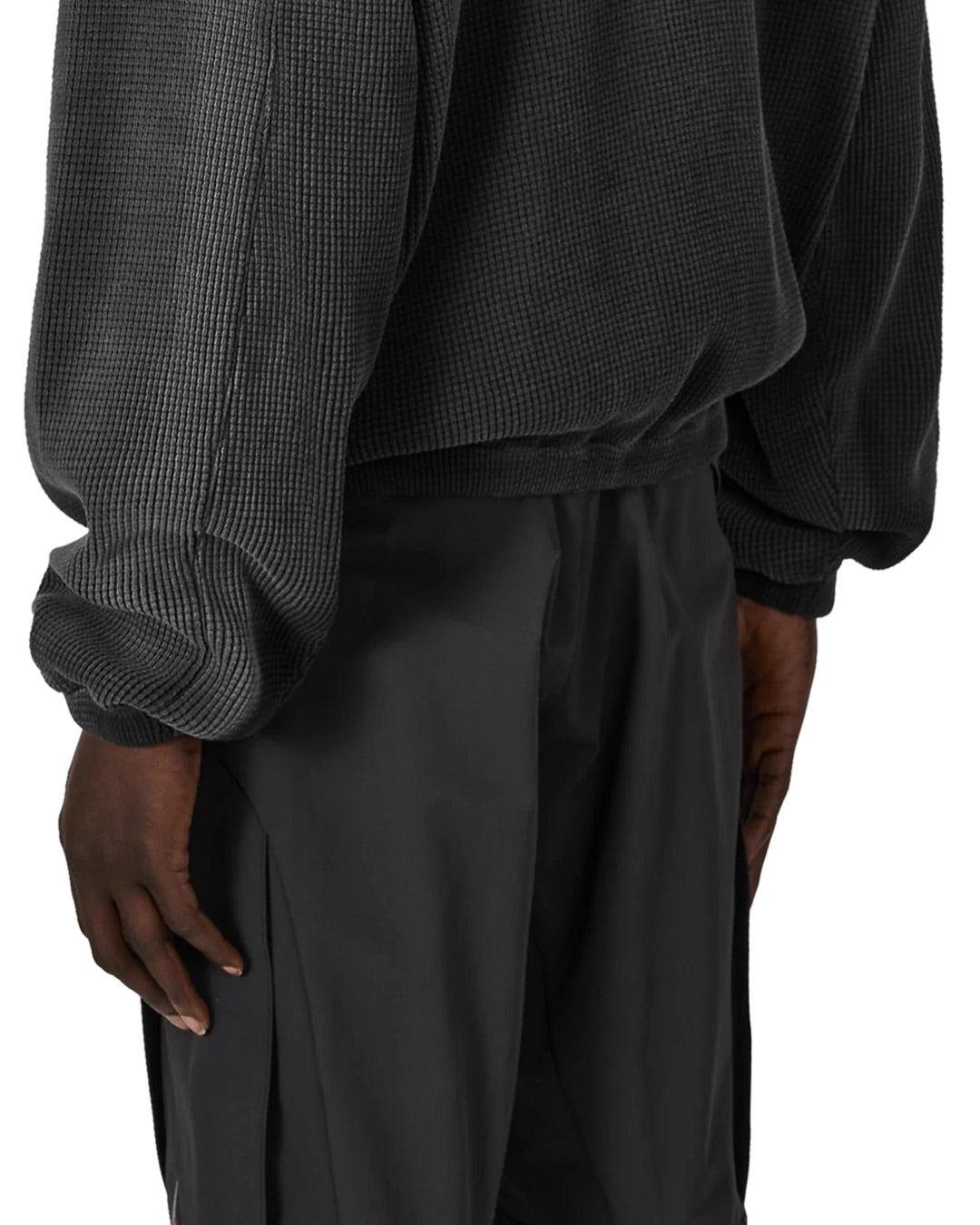 Black Bee Sun Faded Waffle Zip Up Hoodie