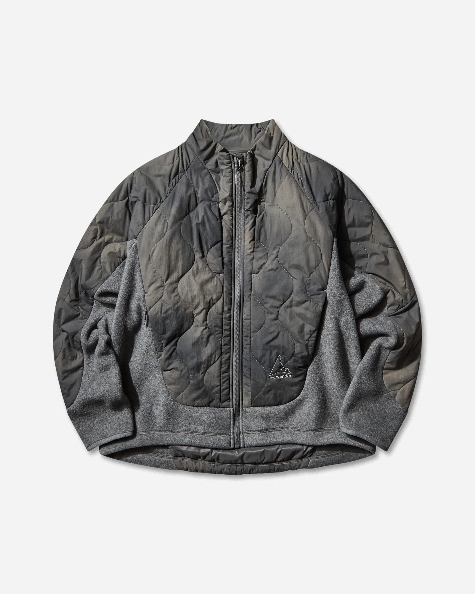 Grey Quilted Fleece Jacket