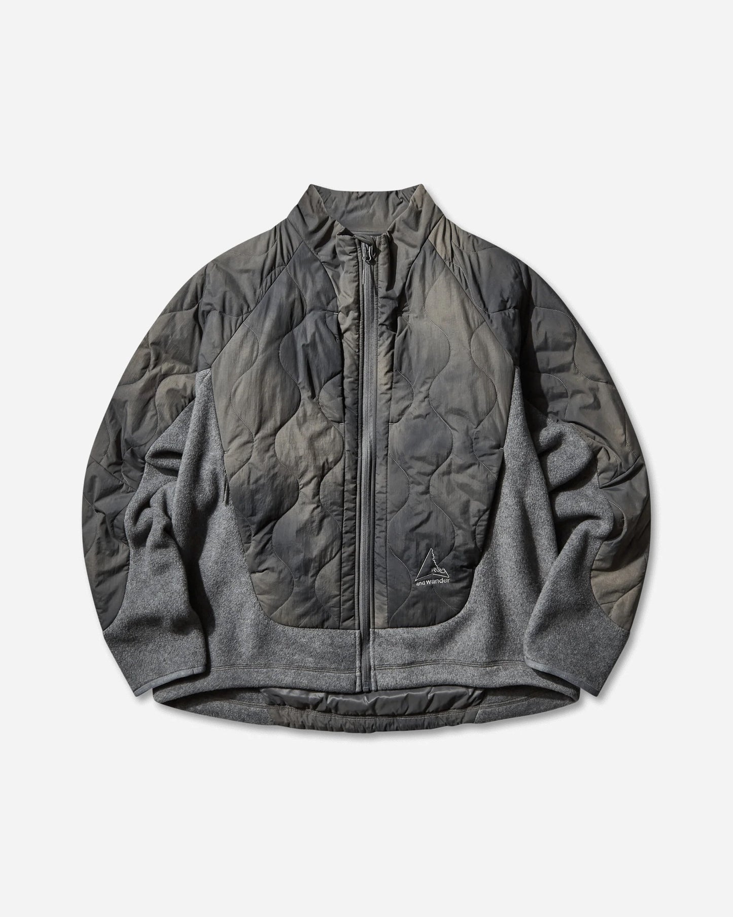 Grey Quilted Fleece Jacket