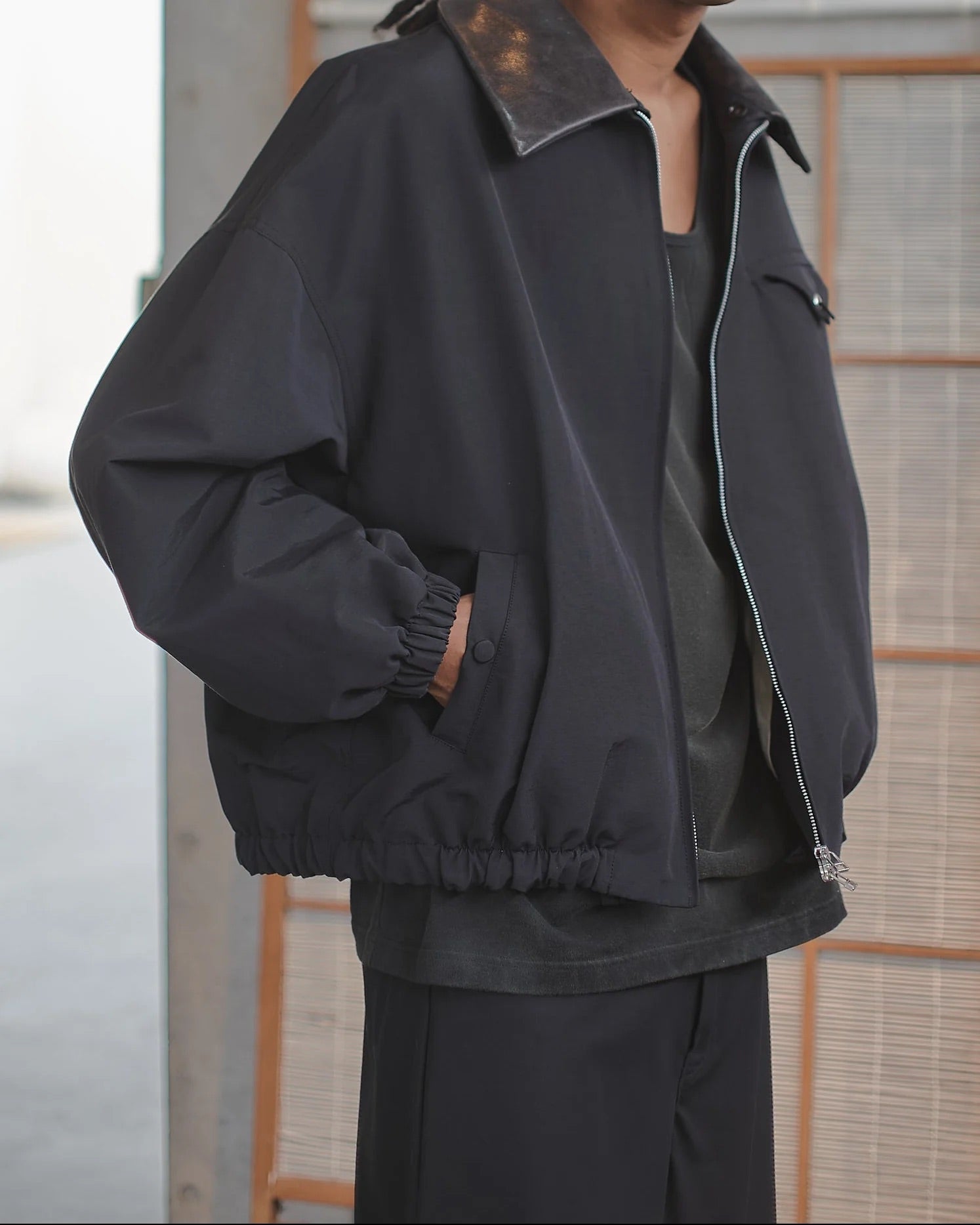 Black Doka Nylon Tarp Jacket