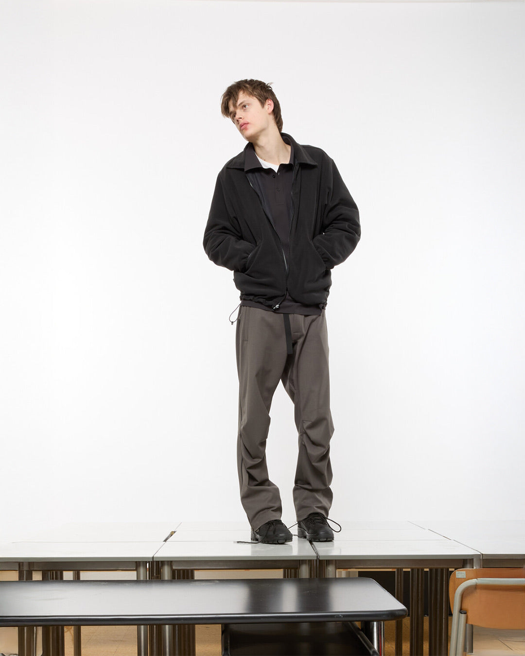 Black Collar Reversible Fleece