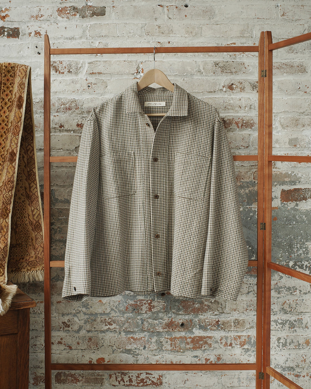 Natural/Carob Wool Pinwheel Boxy Shirt