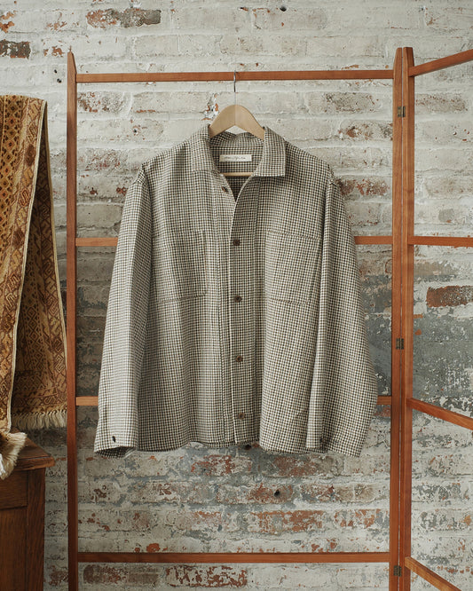 Natural/Carob Wool Pinwheel Boxy Shirt
