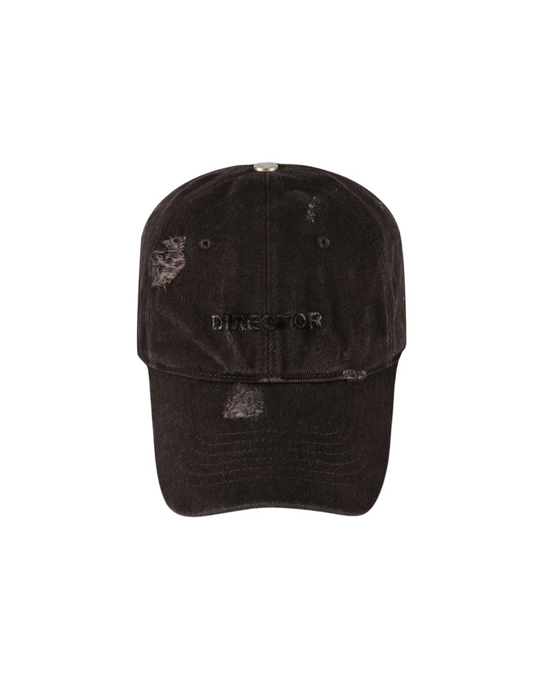 Black Director Damaged Denim Cap