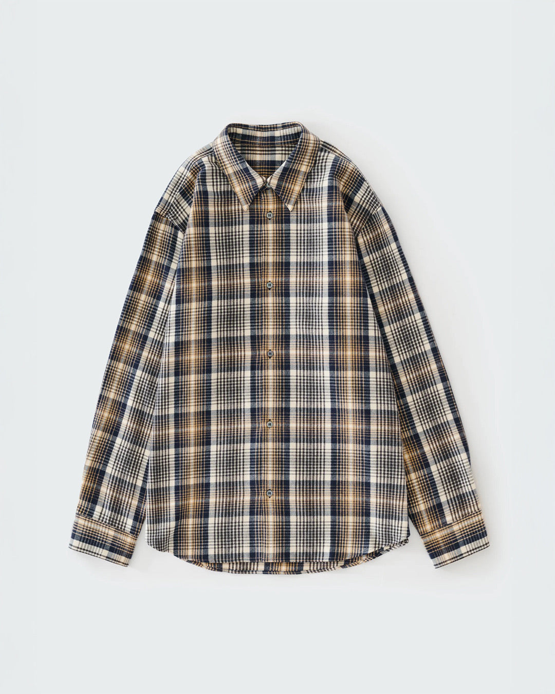Navy/Oatmeal View Brushed Check Regular Fit Shirt