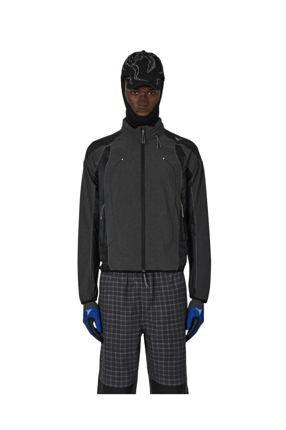 Black Numb Pinstriped Hooded Wind Jacket