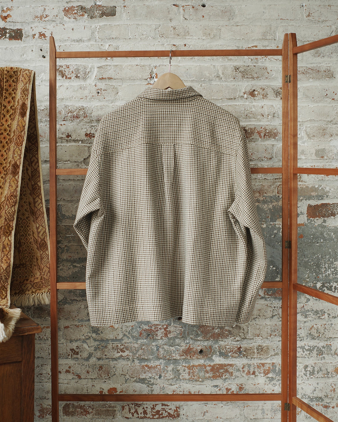 Natural/Carob Wool Pinwheel Boxy Shirt