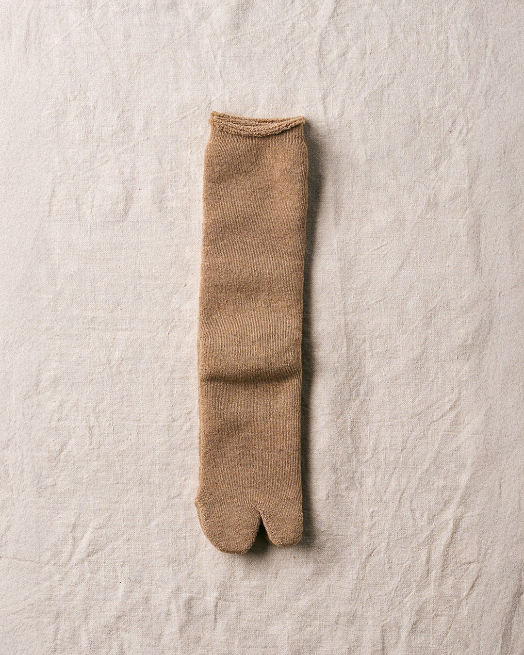 Brown Organic Cotton Yak Pile Tabi Socks