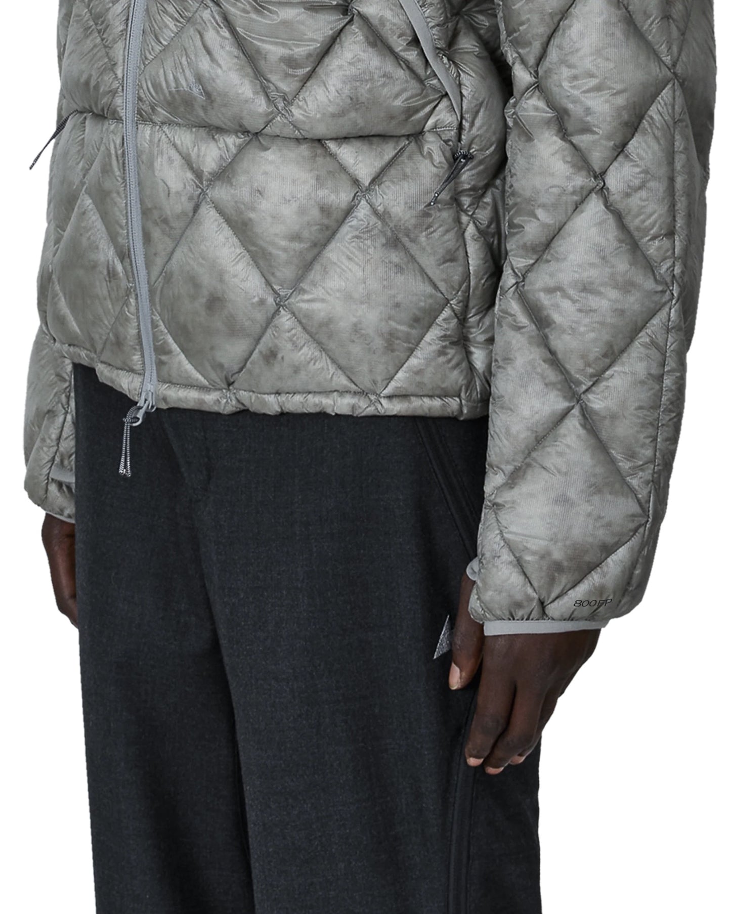 Grey Nuna 800 Fill Power Hooded Down Jacket