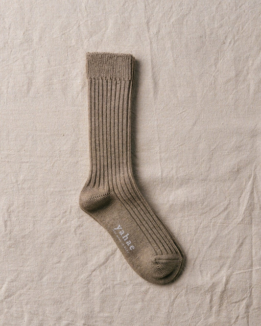 Green Organic Cotton Yak Ribbed Socks