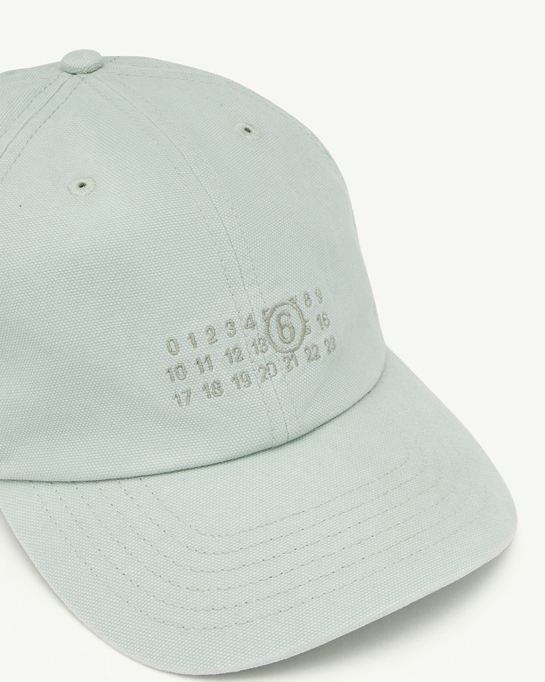 Aqua Cotton Canvas Embroidered Logo Cap