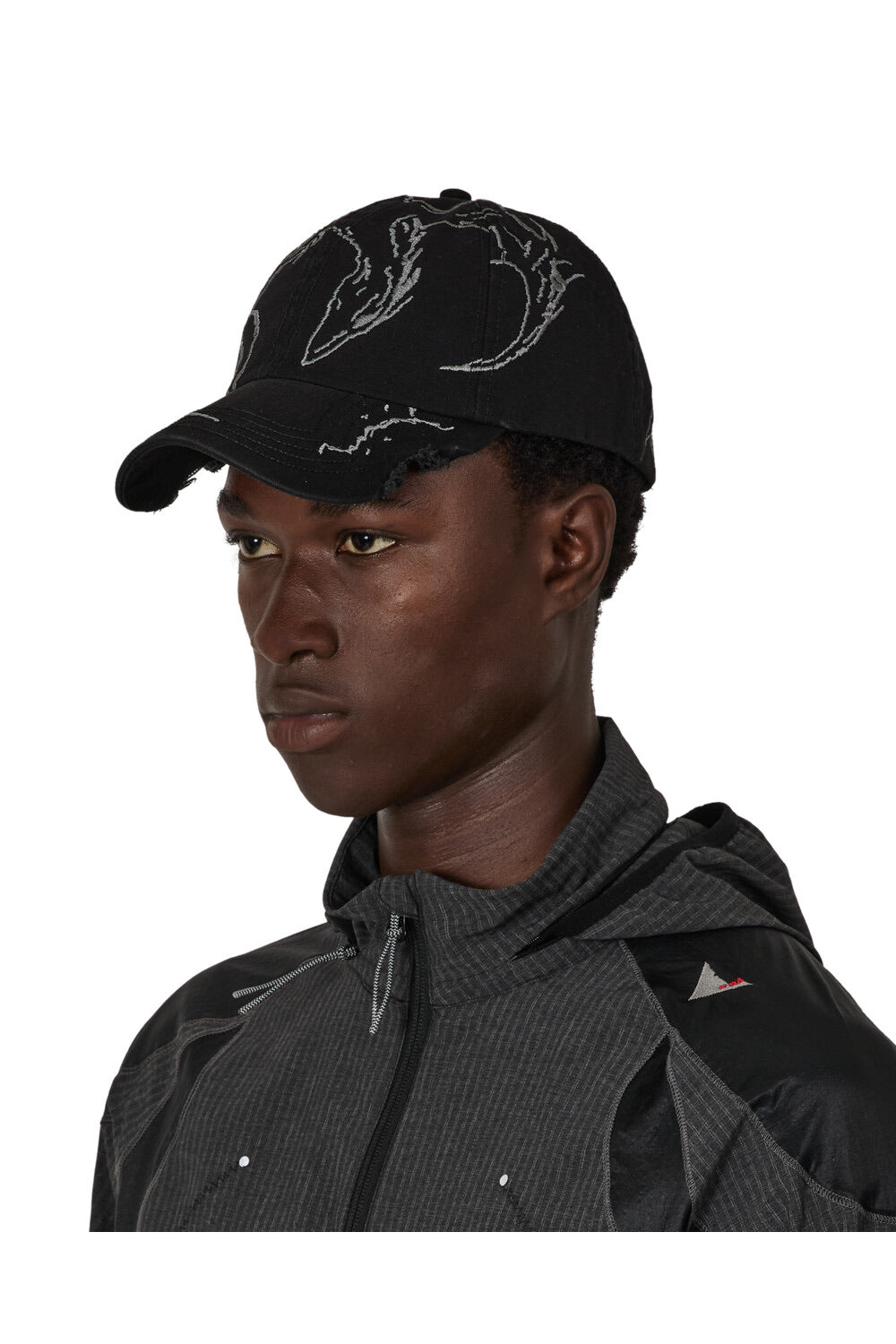 Washed Black Ryli Embriodered 6 Panel Cap