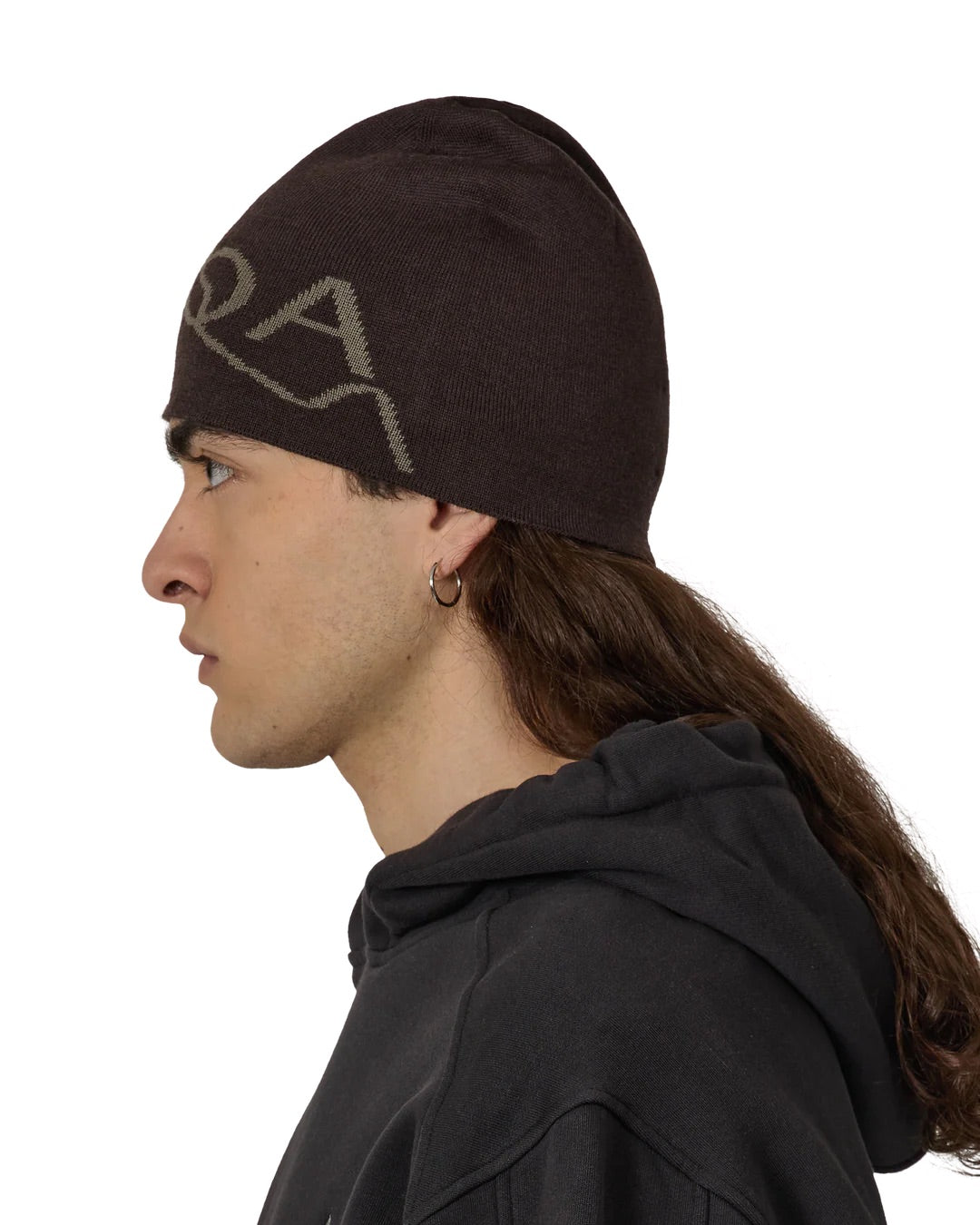 Brown Logo Wool Beanie