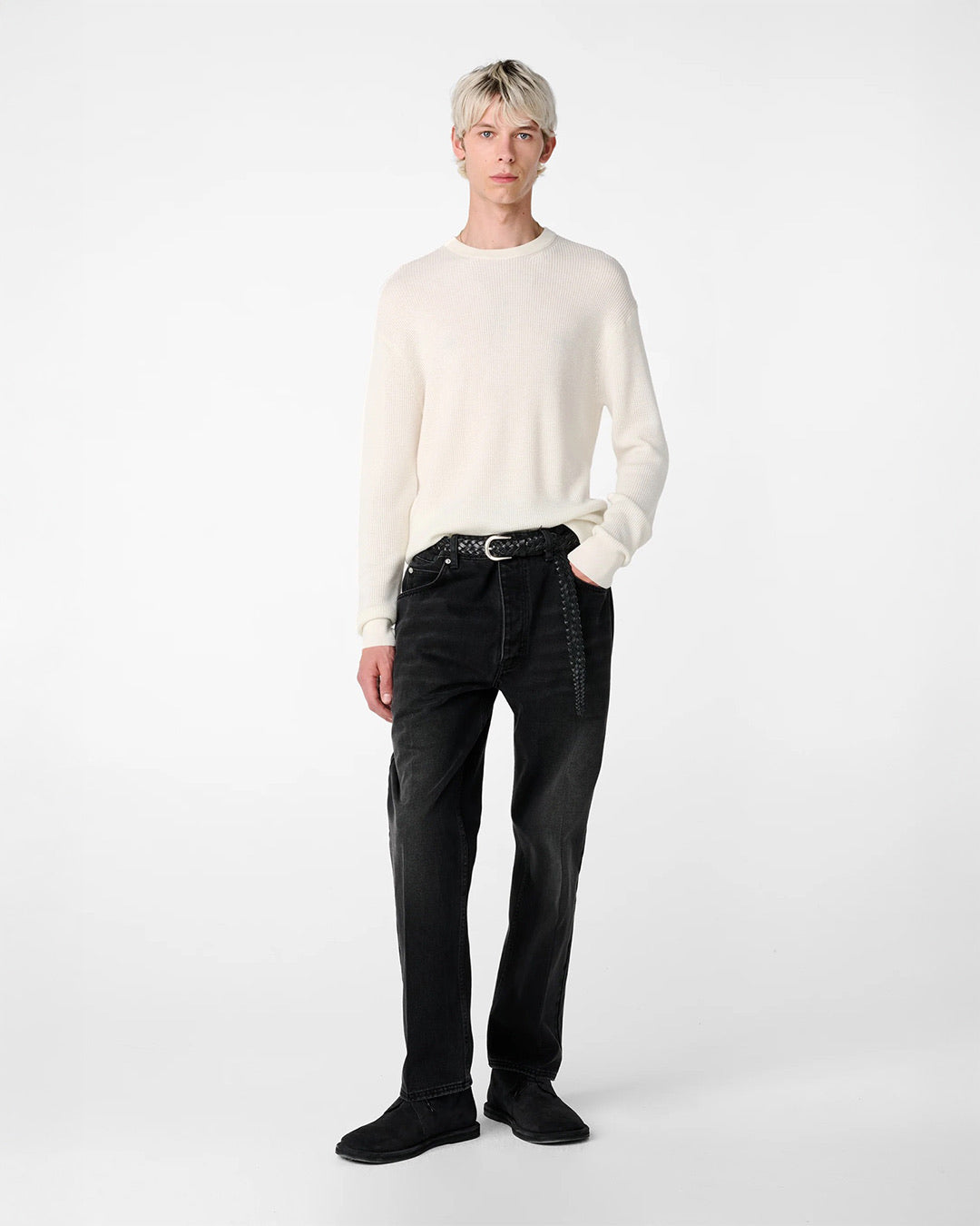 Parchment Portland Cashmere Waffle Knit