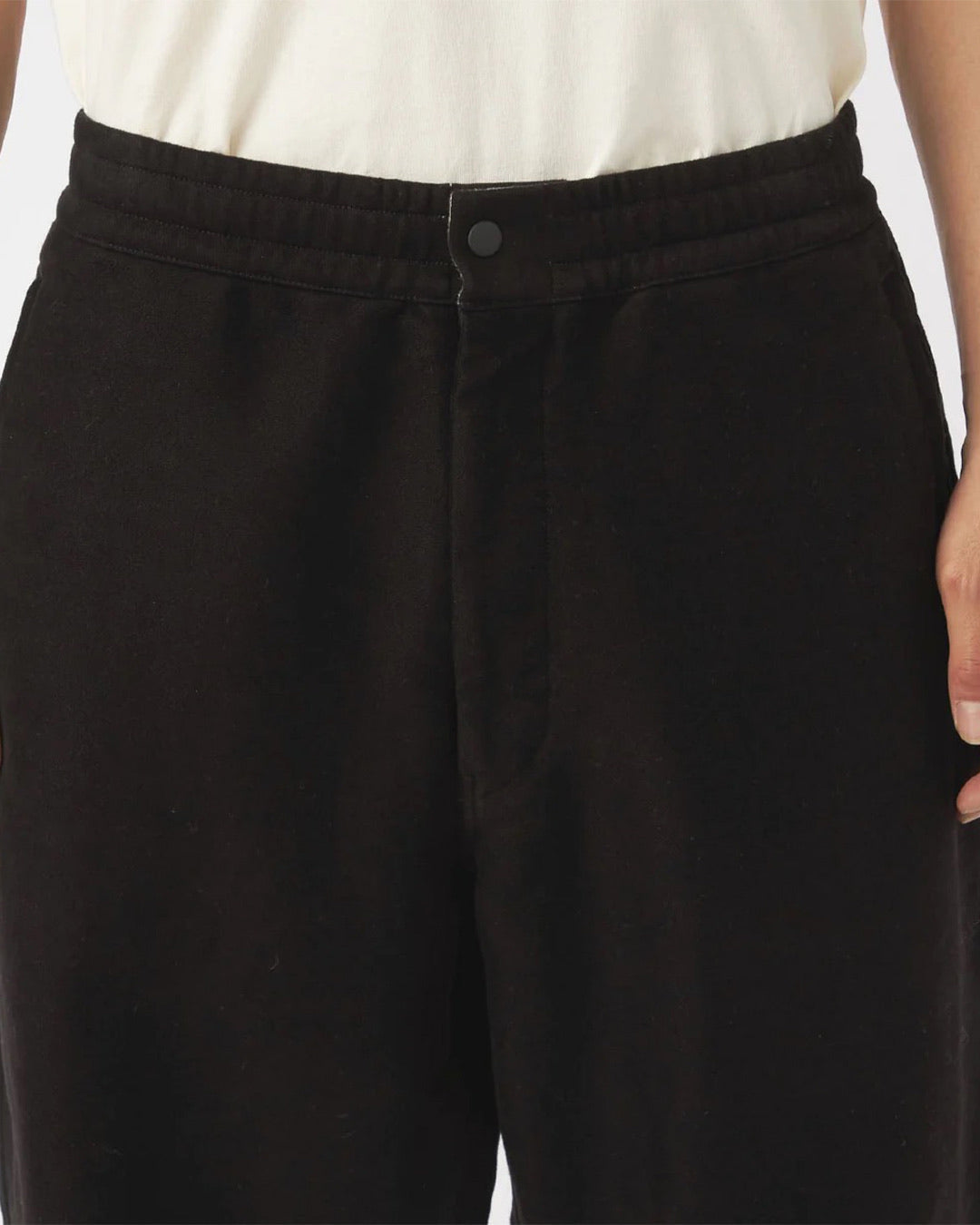 Black Velveteen Deck Pants