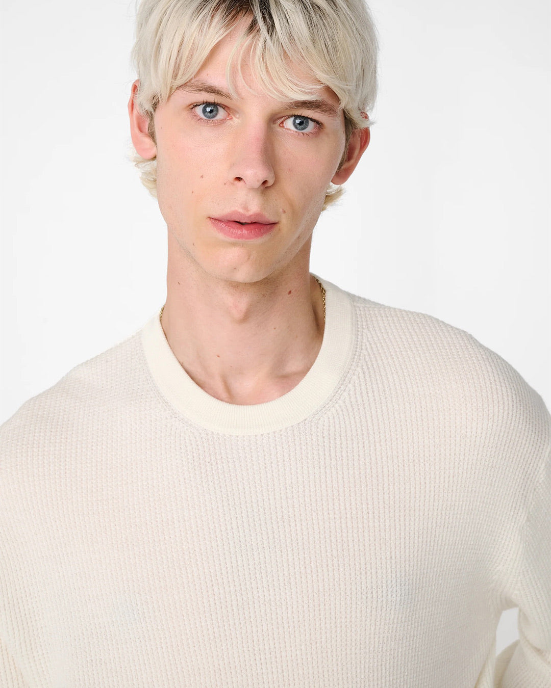 Parchment Portland Cashmere Waffle Knit