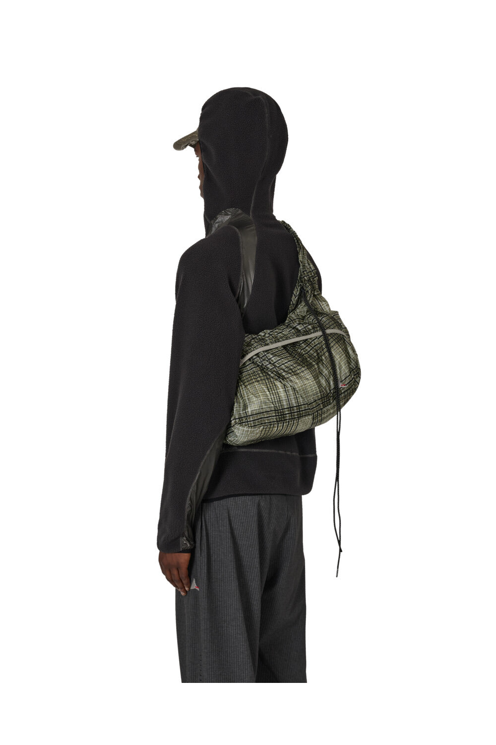 Black/Green LAKI Packable Knit Bag