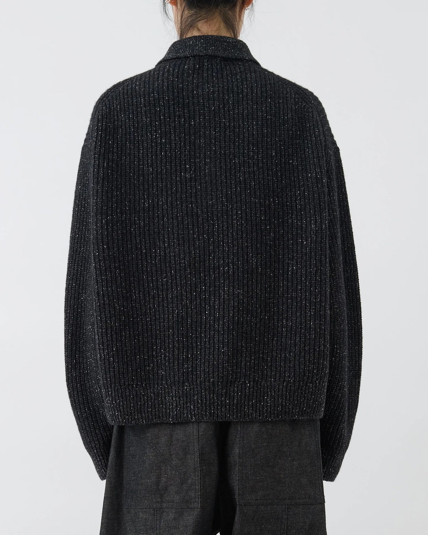 Speckled Charcoal Knit Polo