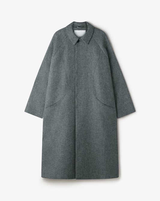 Black and White Herringbone Takeshi Coat