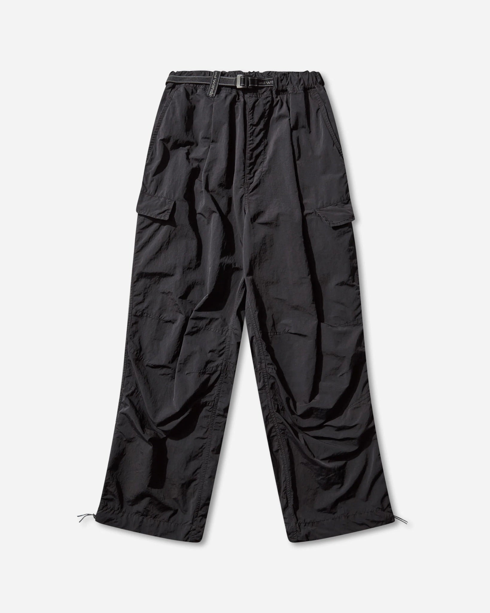 Black Garment Dyed Nylon Pants