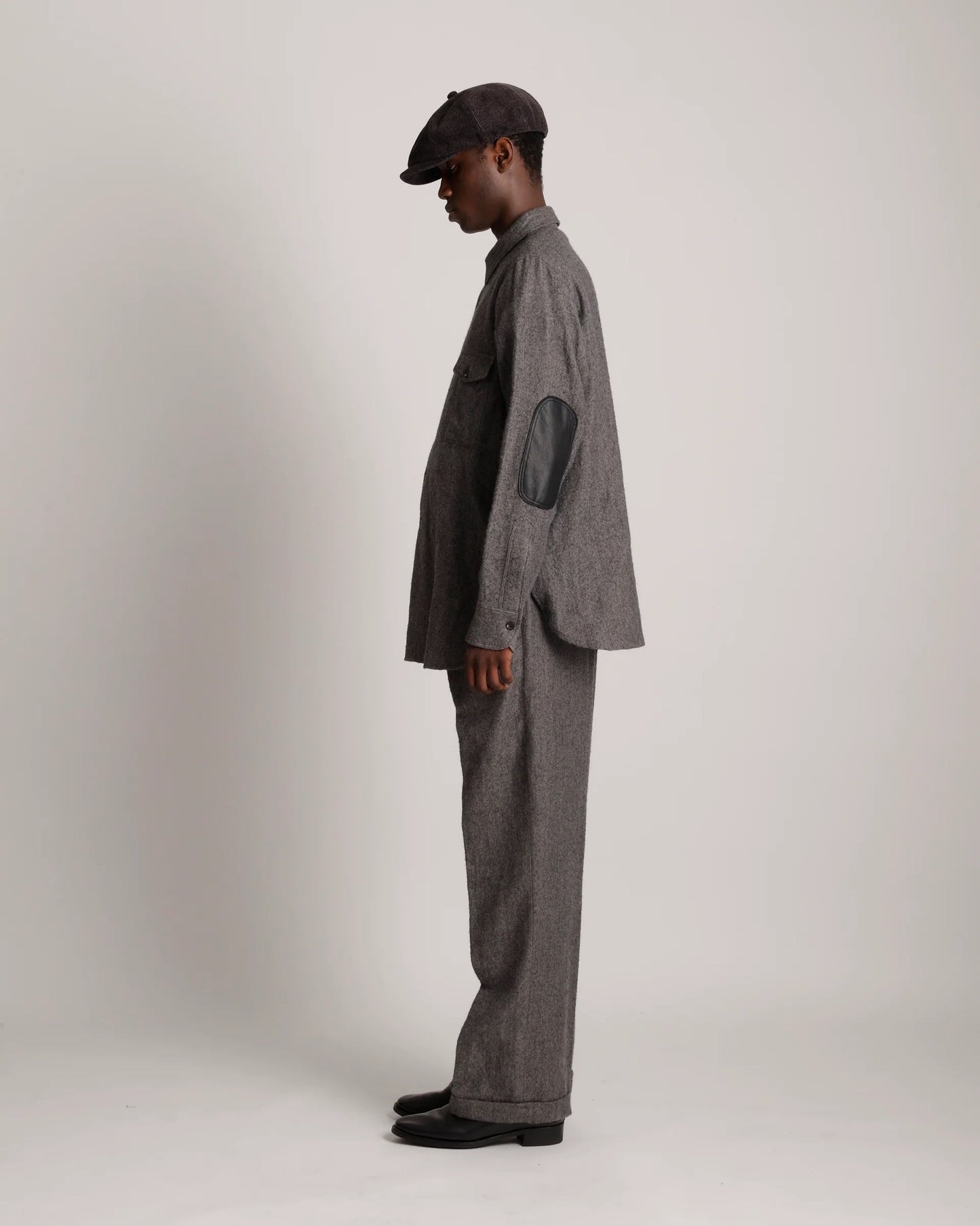 Charcoal Lot.116 Long Point Collar Sports Shirts