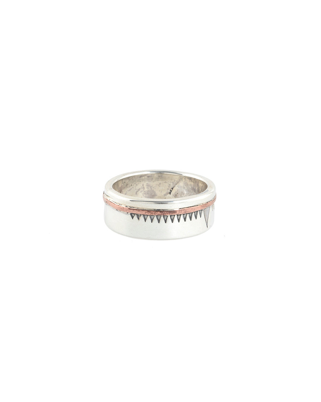 Silver Copper Line Ring