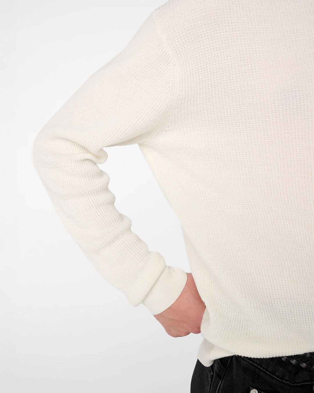 Parchment Portland Cashmere Waffle Knit